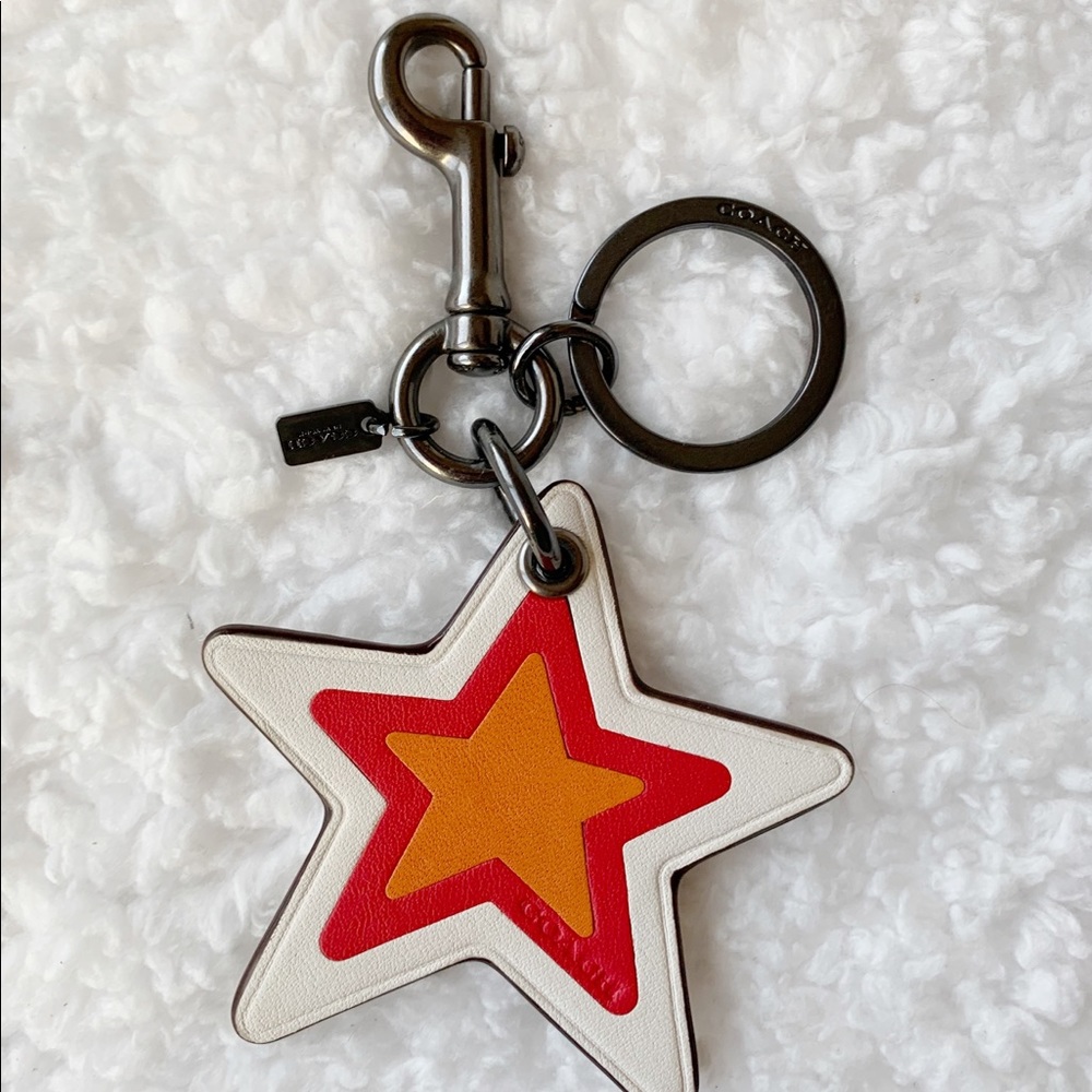 Coach Leather Star Key Fob/ Bag Charm